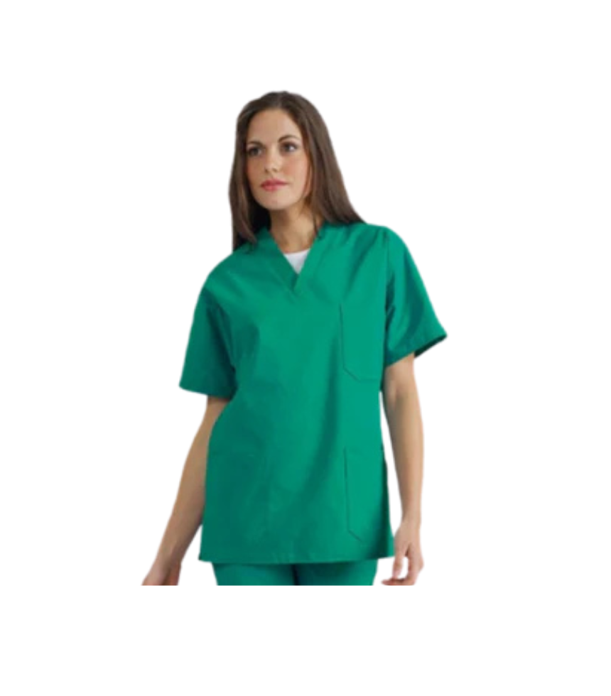 Casacca medicale scollo a V Unisex Verde
